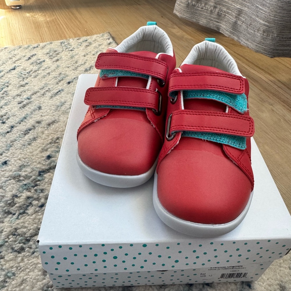 Red Kids Ten Little Sneakers with Velcro Straps